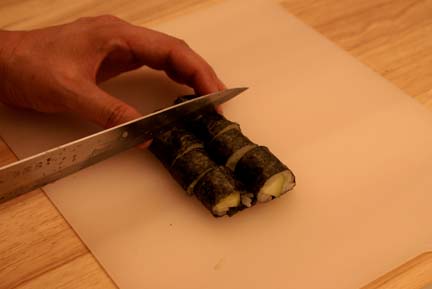 Making cucumber roll