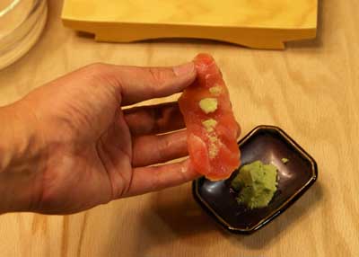 nigiri sushi add wasabi 