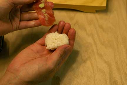 nigiri sushi add rice oval
