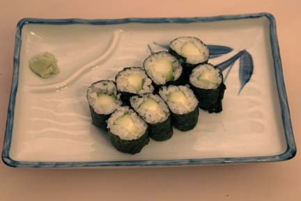 Image of cucumber rolls on plate